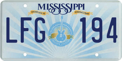 MS license plate LFG194