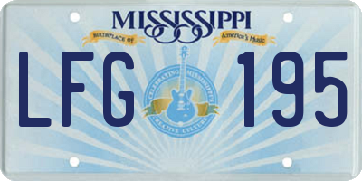 MS license plate LFG195