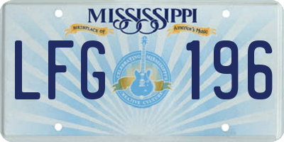 MS license plate LFG196