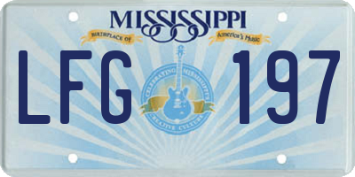 MS license plate LFG197