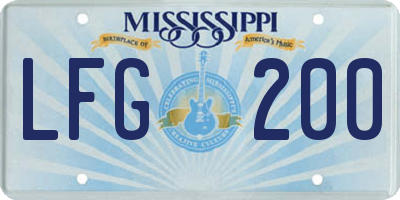 MS license plate LFG200