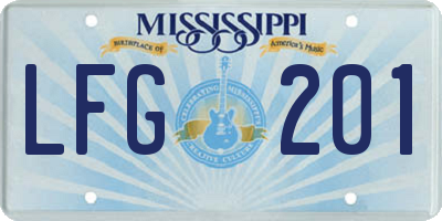 MS license plate LFG201