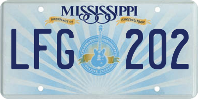 MS license plate LFG202
