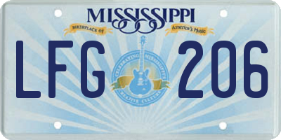 MS license plate LFG206