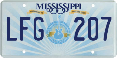 MS license plate LFG207