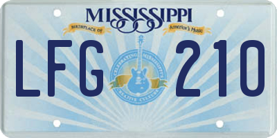 MS license plate LFG210