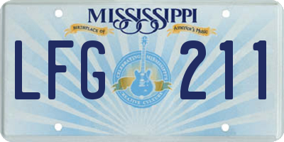 MS license plate LFG211