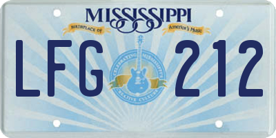 MS license plate LFG212