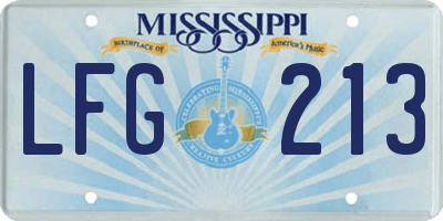 MS license plate LFG213