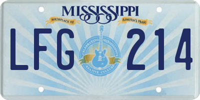 MS license plate LFG214