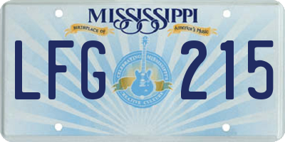 MS license plate LFG215