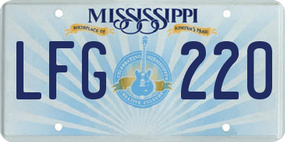 MS license plate LFG220