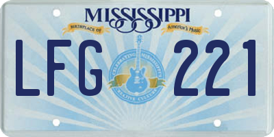 MS license plate LFG221