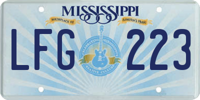 MS license plate LFG223