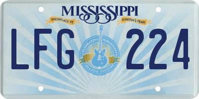 MS license plate LFG224