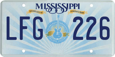 MS license plate LFG226