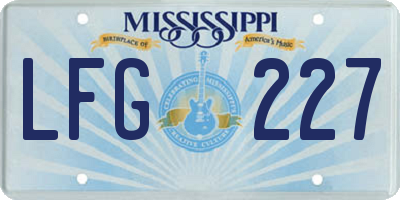 MS license plate LFG227