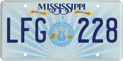 MS license plate LFG228