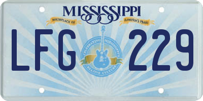 MS license plate LFG229