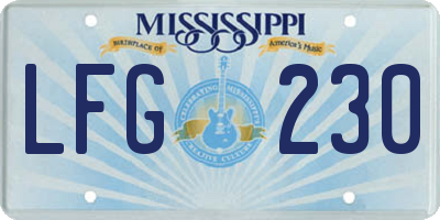 MS license plate LFG230