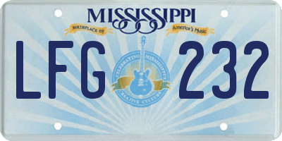 MS license plate LFG232