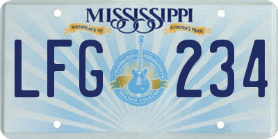 MS license plate LFG234