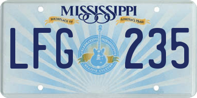 MS license plate LFG235