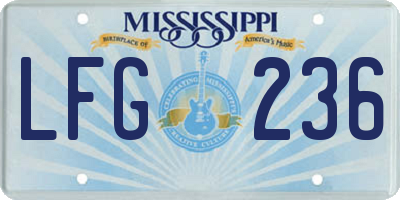 MS license plate LFG236