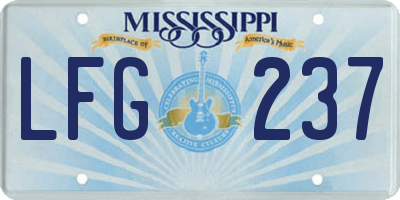 MS license plate LFG237