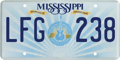 MS license plate LFG238
