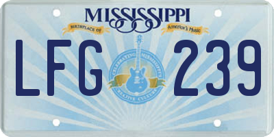MS license plate LFG239