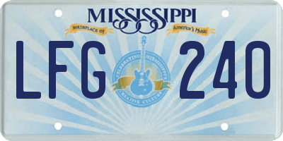 MS license plate LFG240