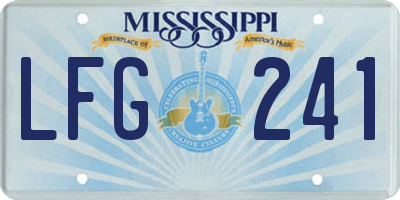 MS license plate LFG241