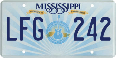 MS license plate LFG242
