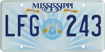 MS license plate LFG243