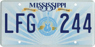 MS license plate LFG244