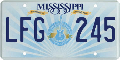 MS license plate LFG245