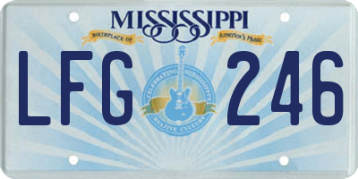 MS license plate LFG246