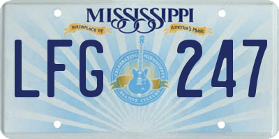 MS license plate LFG247