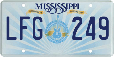MS license plate LFG249