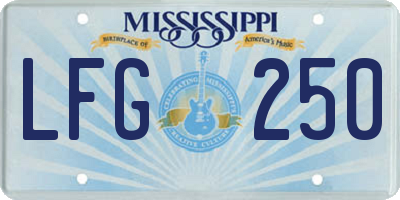 MS license plate LFG250