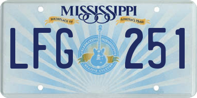 MS license plate LFG251