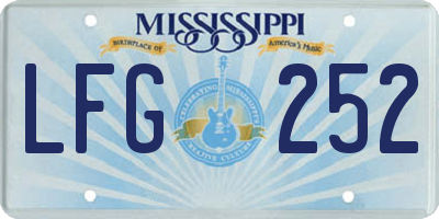 MS license plate LFG252