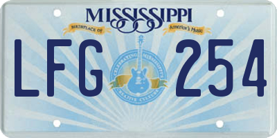 MS license plate LFG254