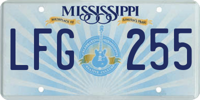 MS license plate LFG255