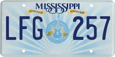 MS license plate LFG257