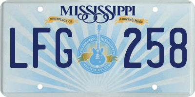 MS license plate LFG258