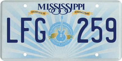 MS license plate LFG259