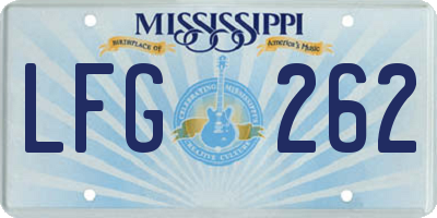 MS license plate LFG262