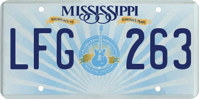 MS license plate LFG263